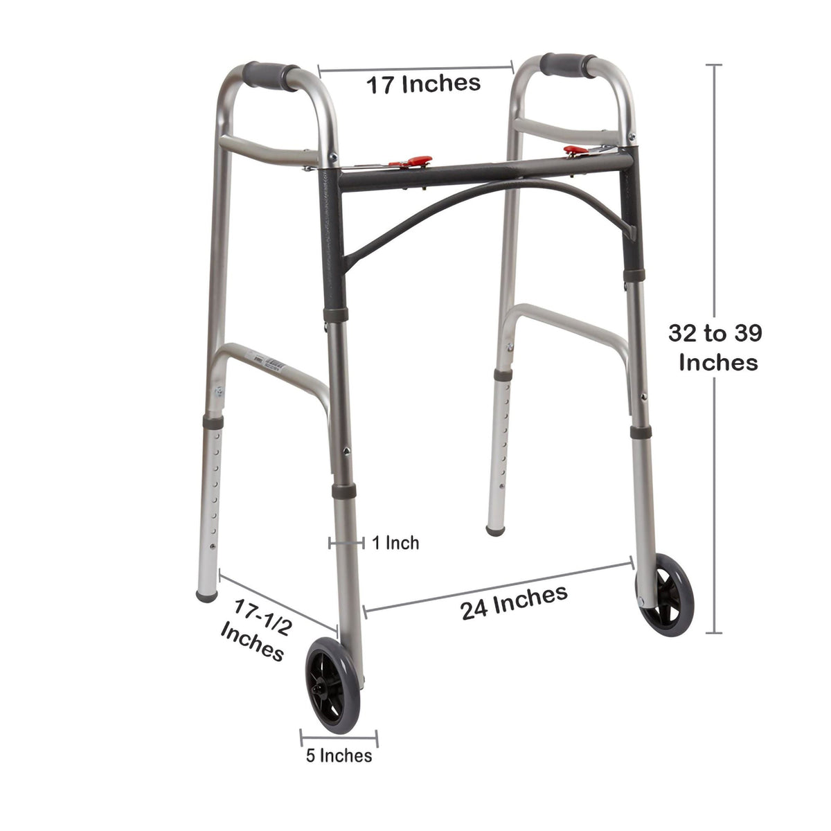 Dual Release Folding Mobility Aid with Wheels