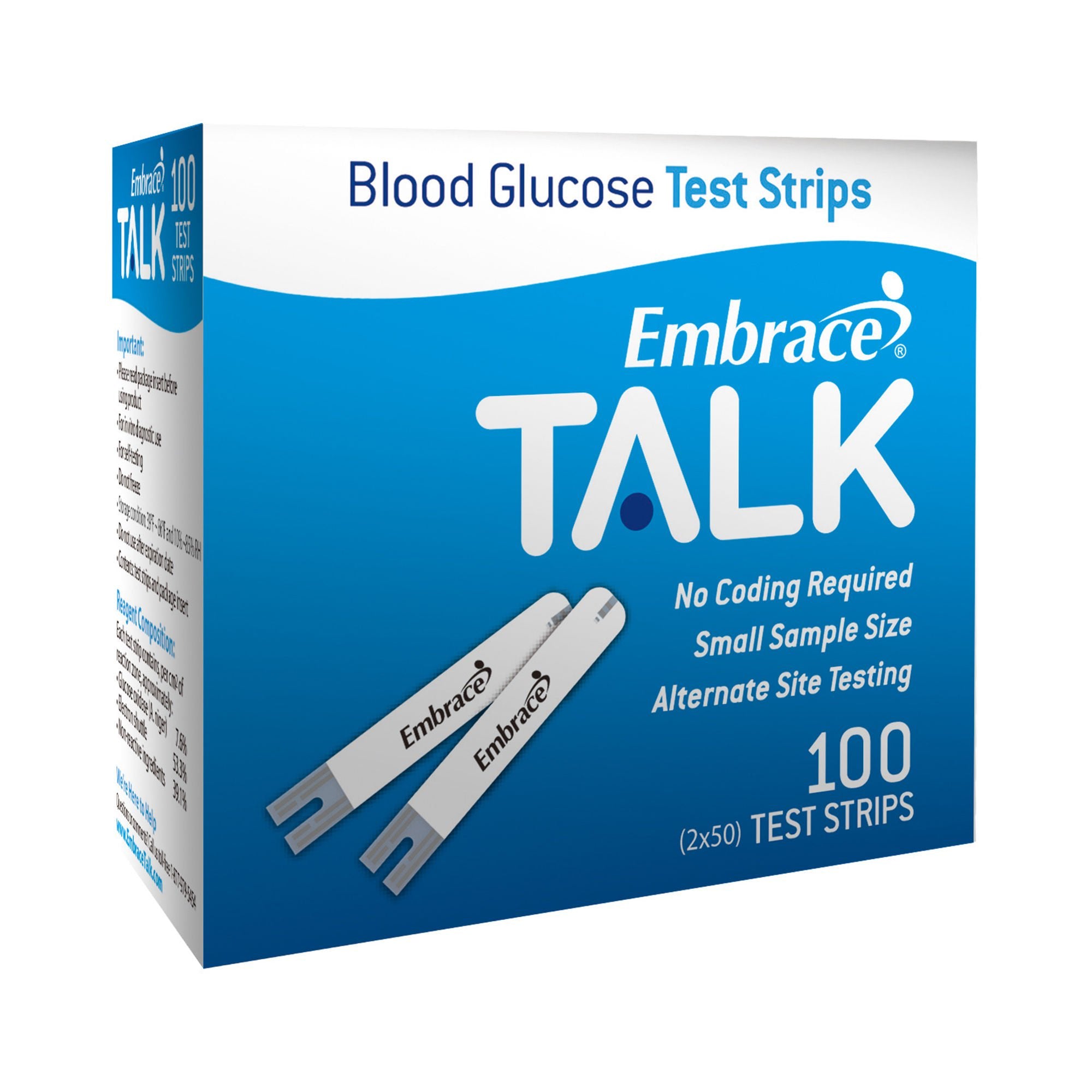 Brand Health Embrace® Talk Blood Sugar Monitoring Strips