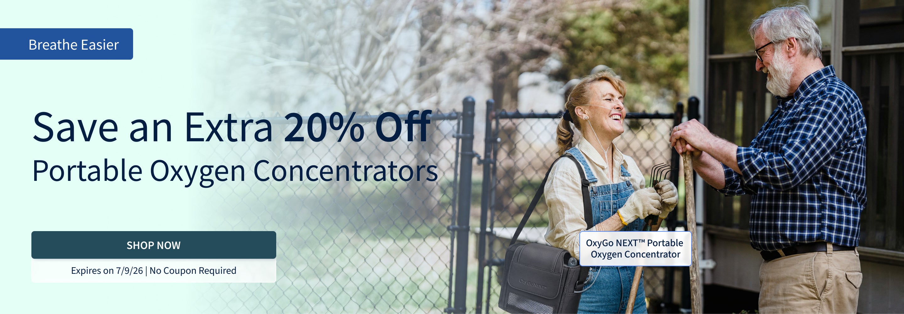 Save an Extra 20% on Portable Oxygen Concentrators. Offer ends 7/9/26. Save an Extra 20% on Portable Oxygen Concentrators. Offer ends 7/9/26.