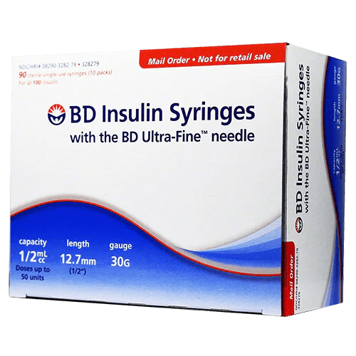 BD™ Ultra-Fine™ Needle Insulin Syringe 30 G x 12.7 mm-Side View
