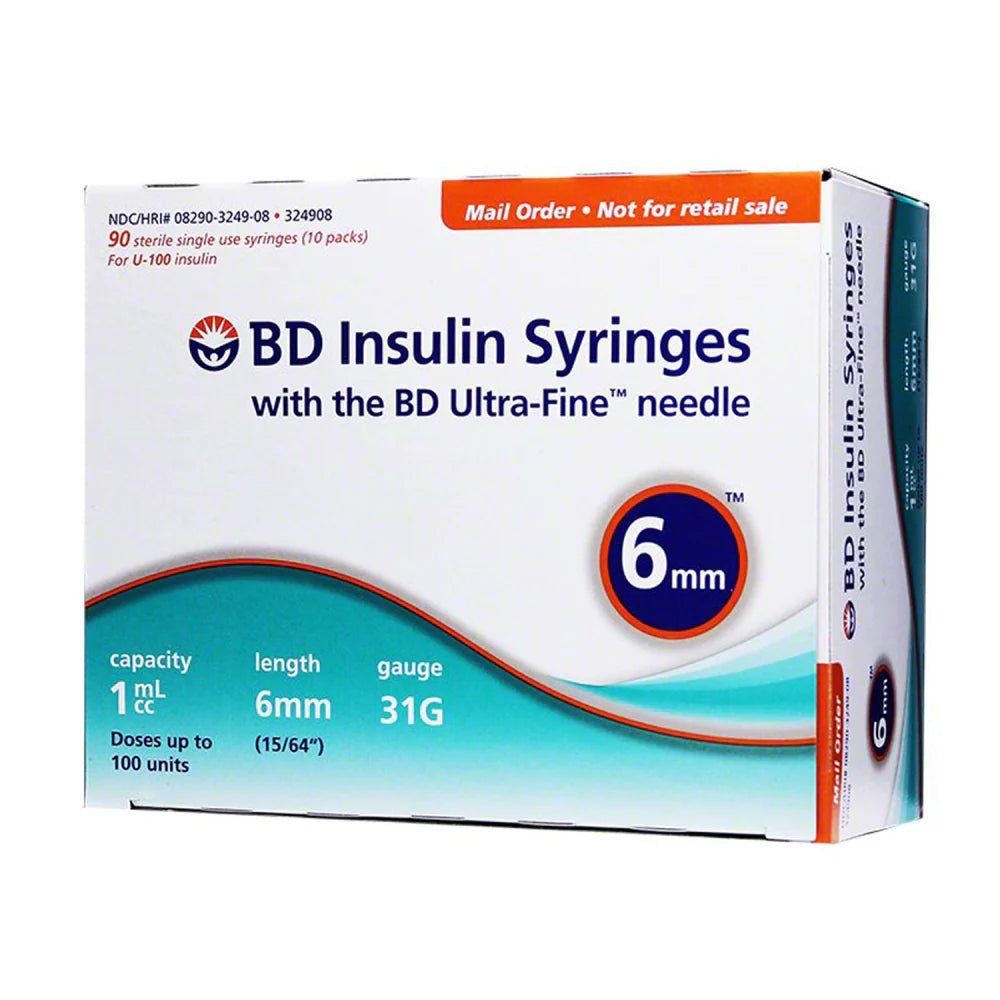 BD™ Ultra-Fine™ 6mm Needle Insulin Syringe 31 G x 6 mm-Side View