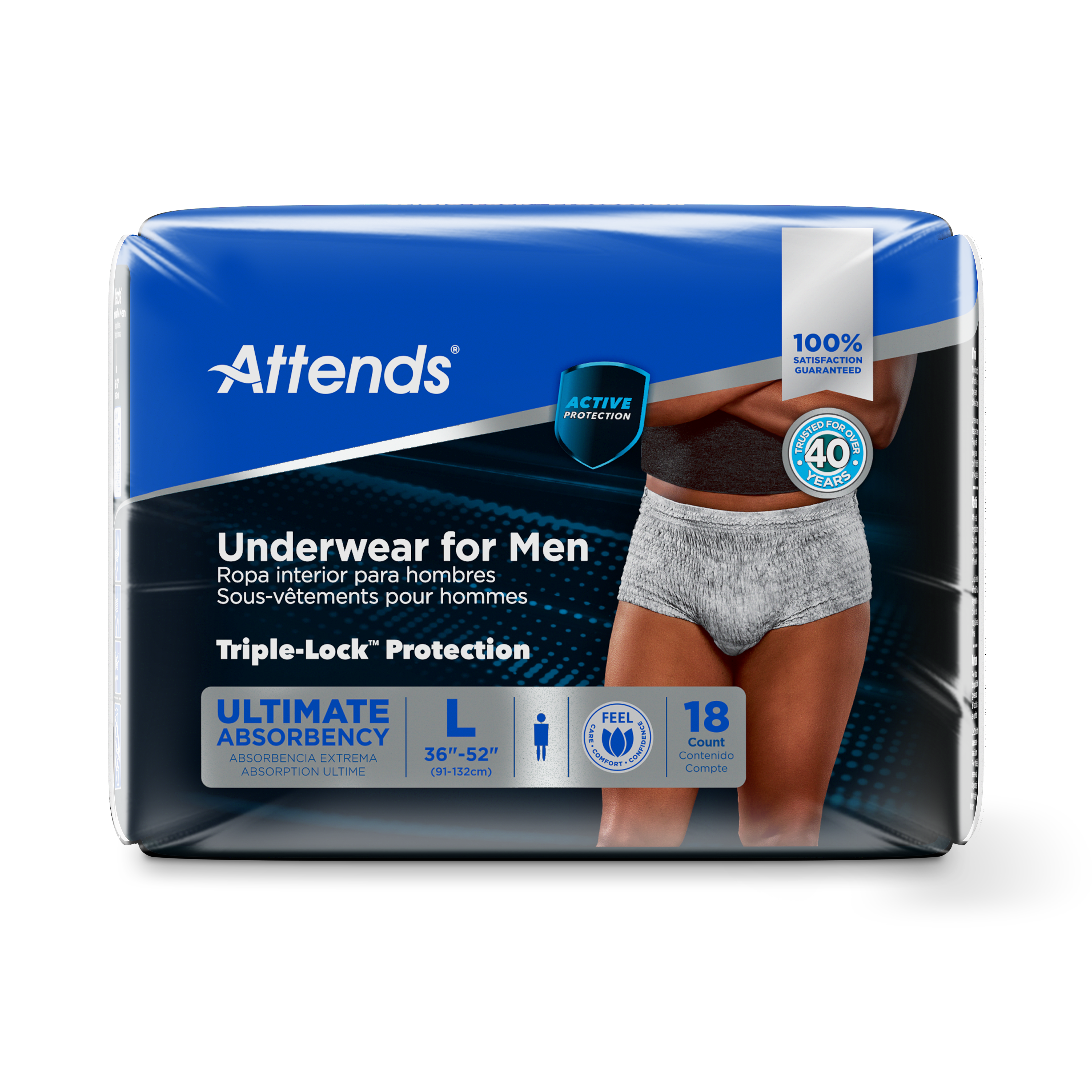 Attends Underwear For Men, L, front