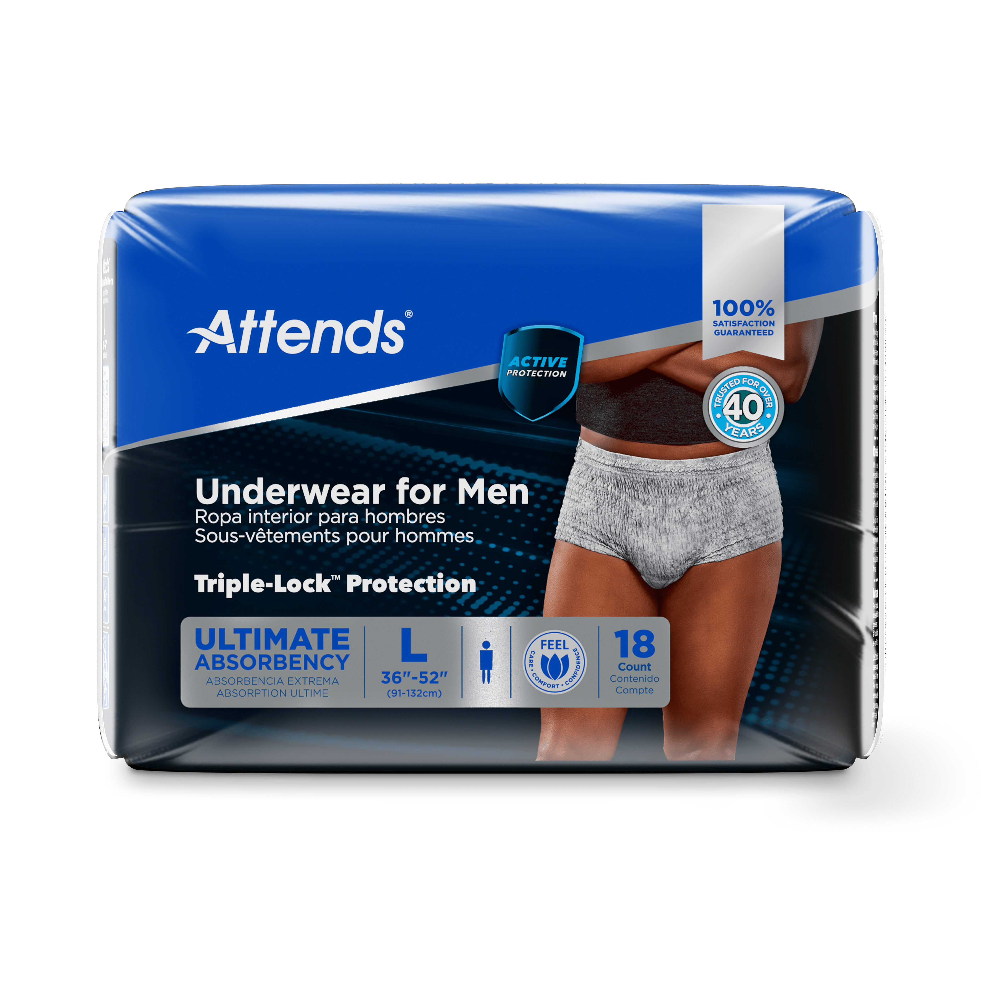 Attends Underwear For Men, L, front