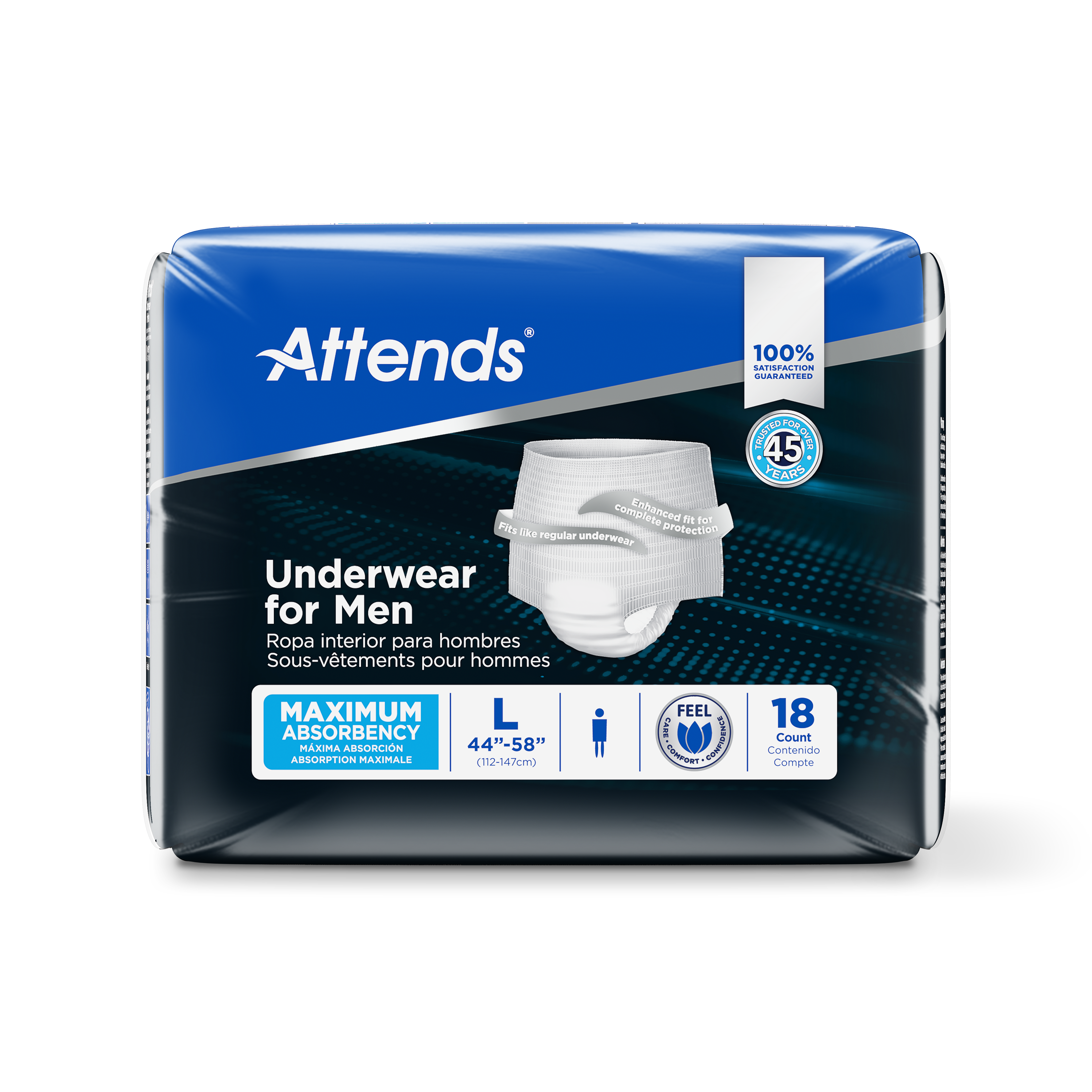 Attends Underwear for Men, Large, front