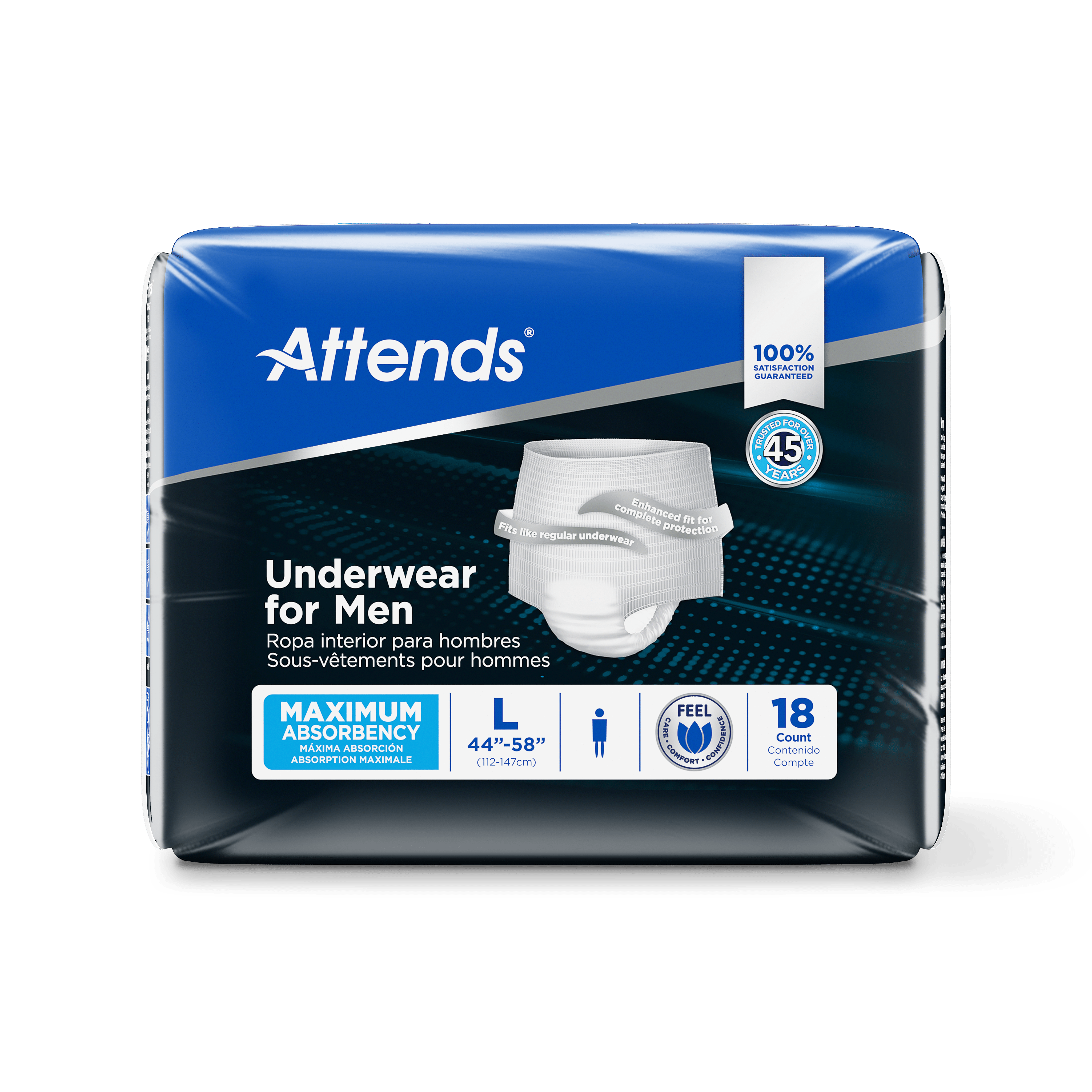 Attends Underwear for Men, Large, front