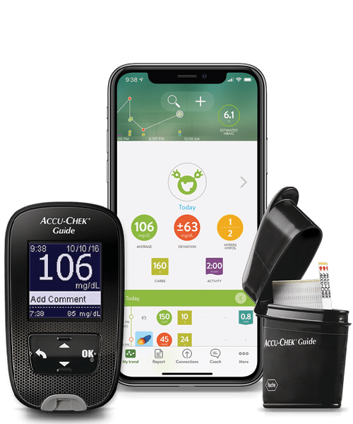 Accu-Chek® Guide Blood Glucose Monitoring System-Kit All Laid Out