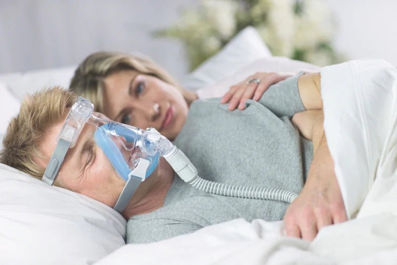 Philips Respironics Amara Full Face CPAP Mask with Headgear Starter Kit - In Use