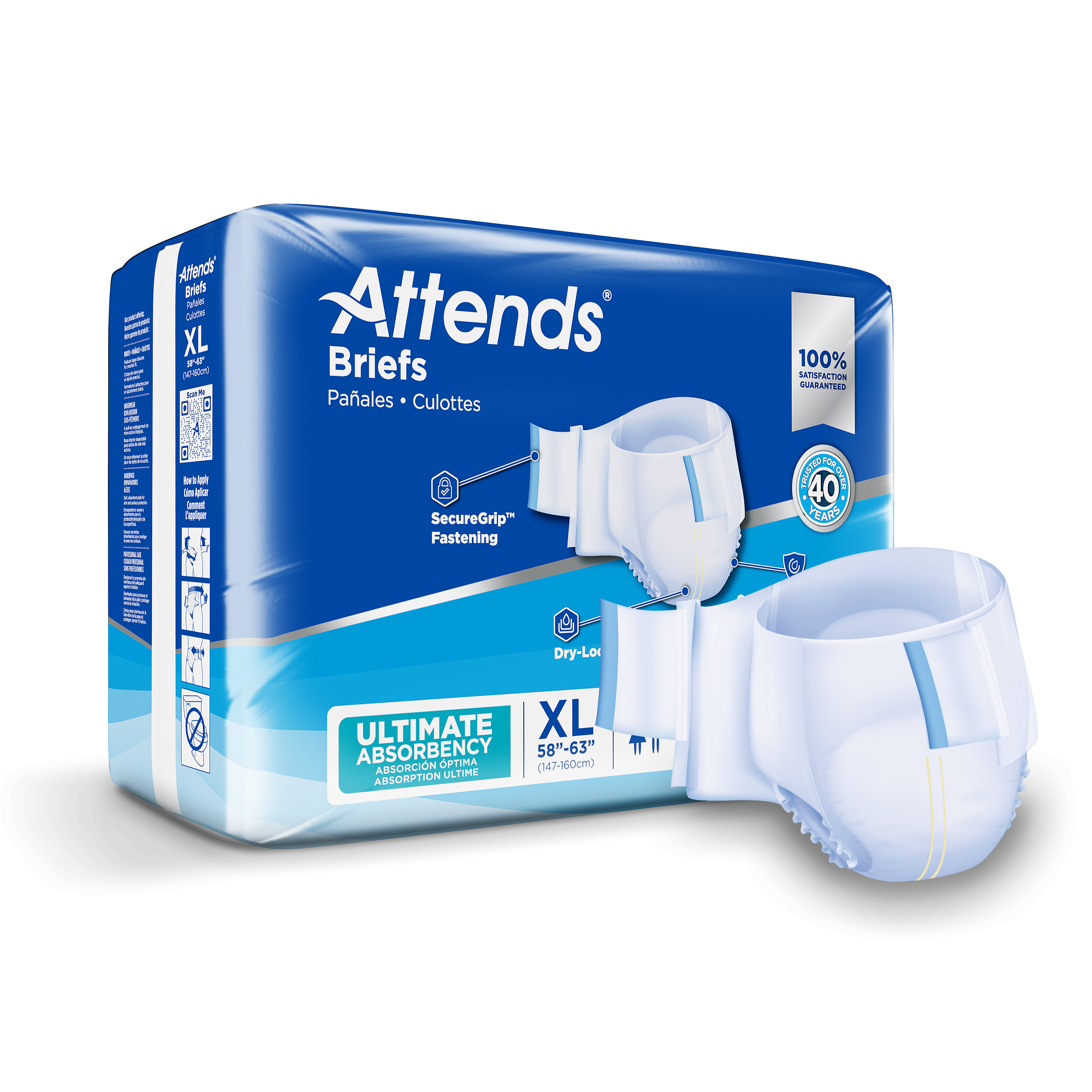 Attends Advanced Briefs, XL, angled view
