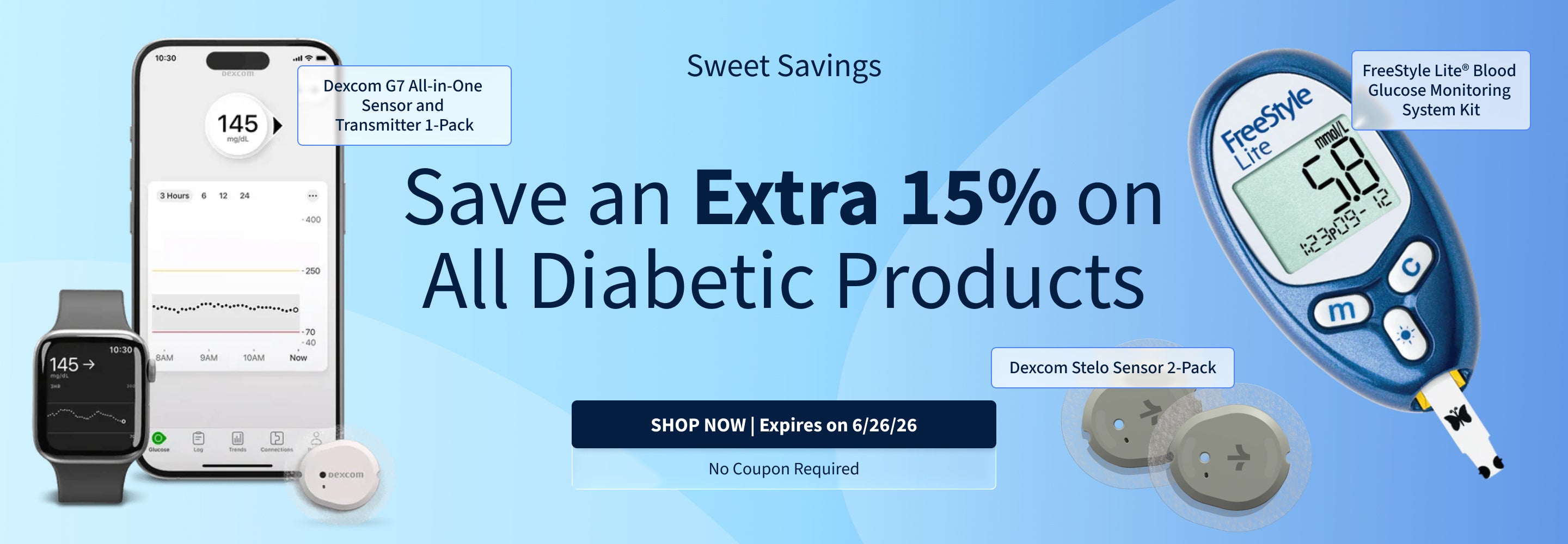 Save an Extra 15% on Diabetic Products – Ends 6/26/26! Save an Extra 15% on Diabetic Products – Ends 6/26/26!
