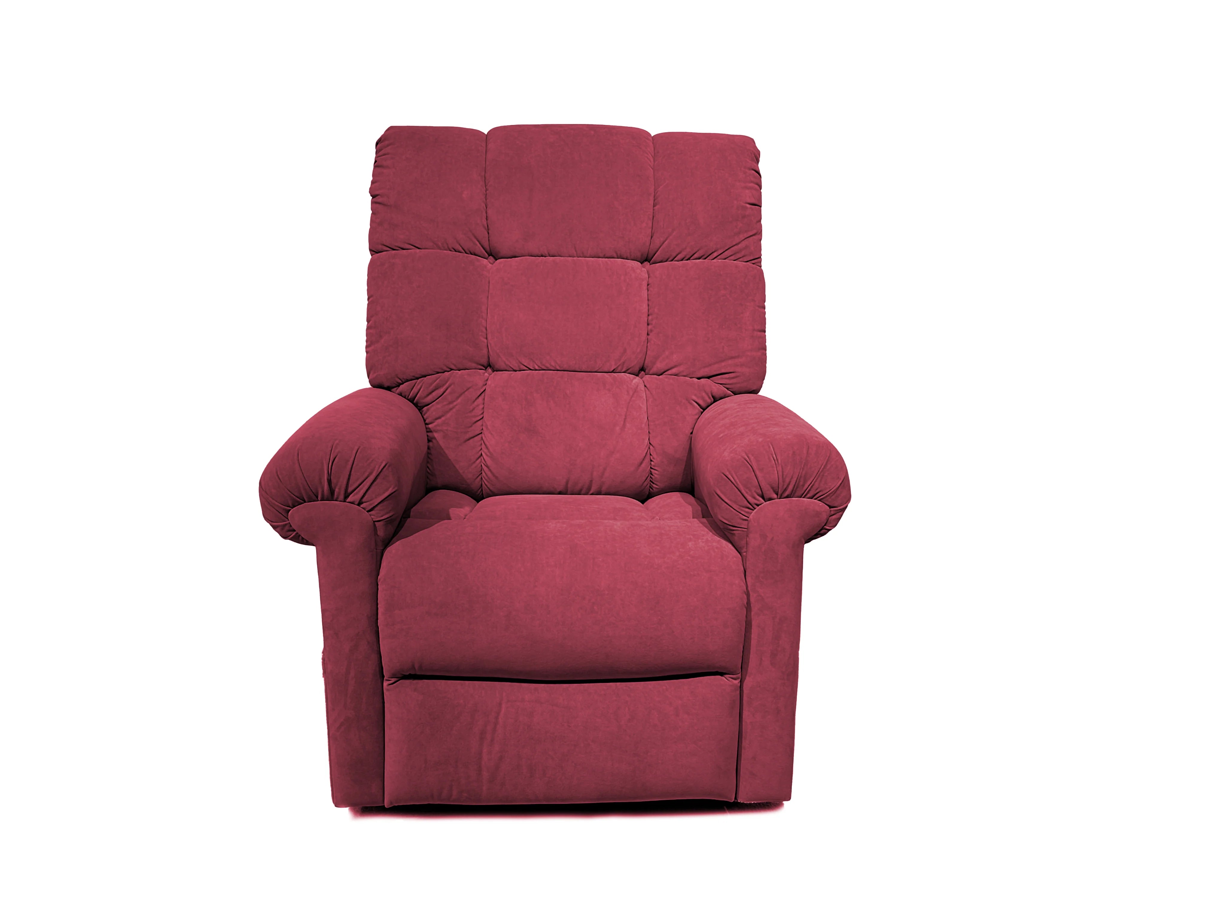 2 Zone Sleep Chair-Microlux Front View Burgundy