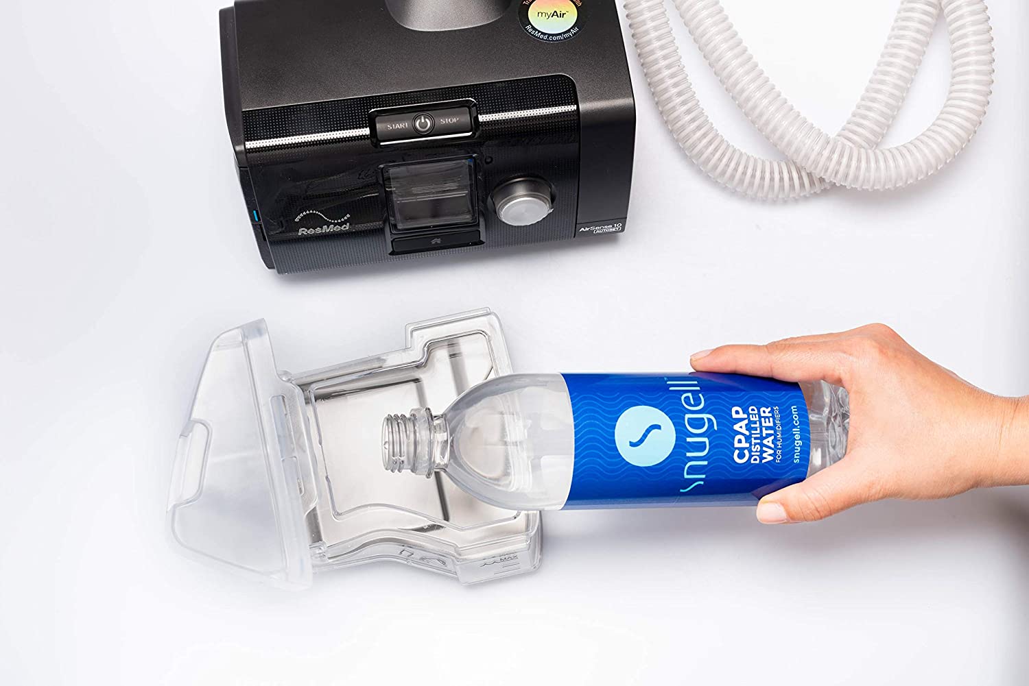 CPAP Distilled Water - 20oz-Bottle in Use