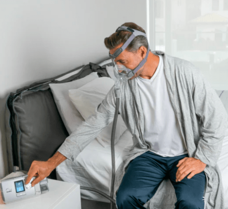 Fisher & Paykel Simplus™ Full Face CPAP Mask with Headgear - In Use