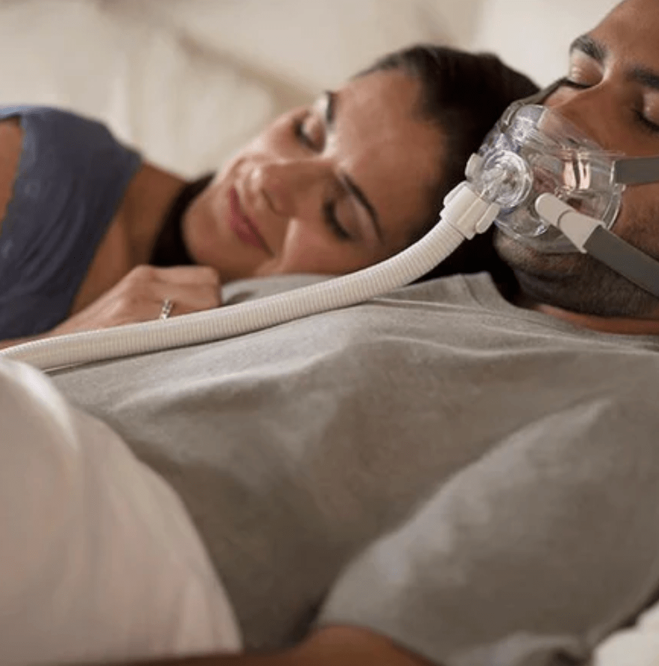 Philips Respironics Amara View Full Face CPAP Mask with Headgear - In Use