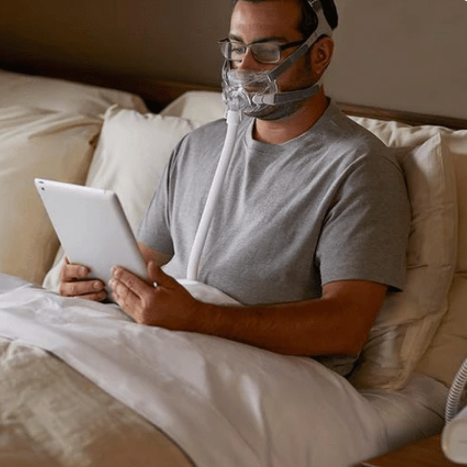 Philips Respironics Amara View Full Face CPAP Mask with Headgear - In Use
