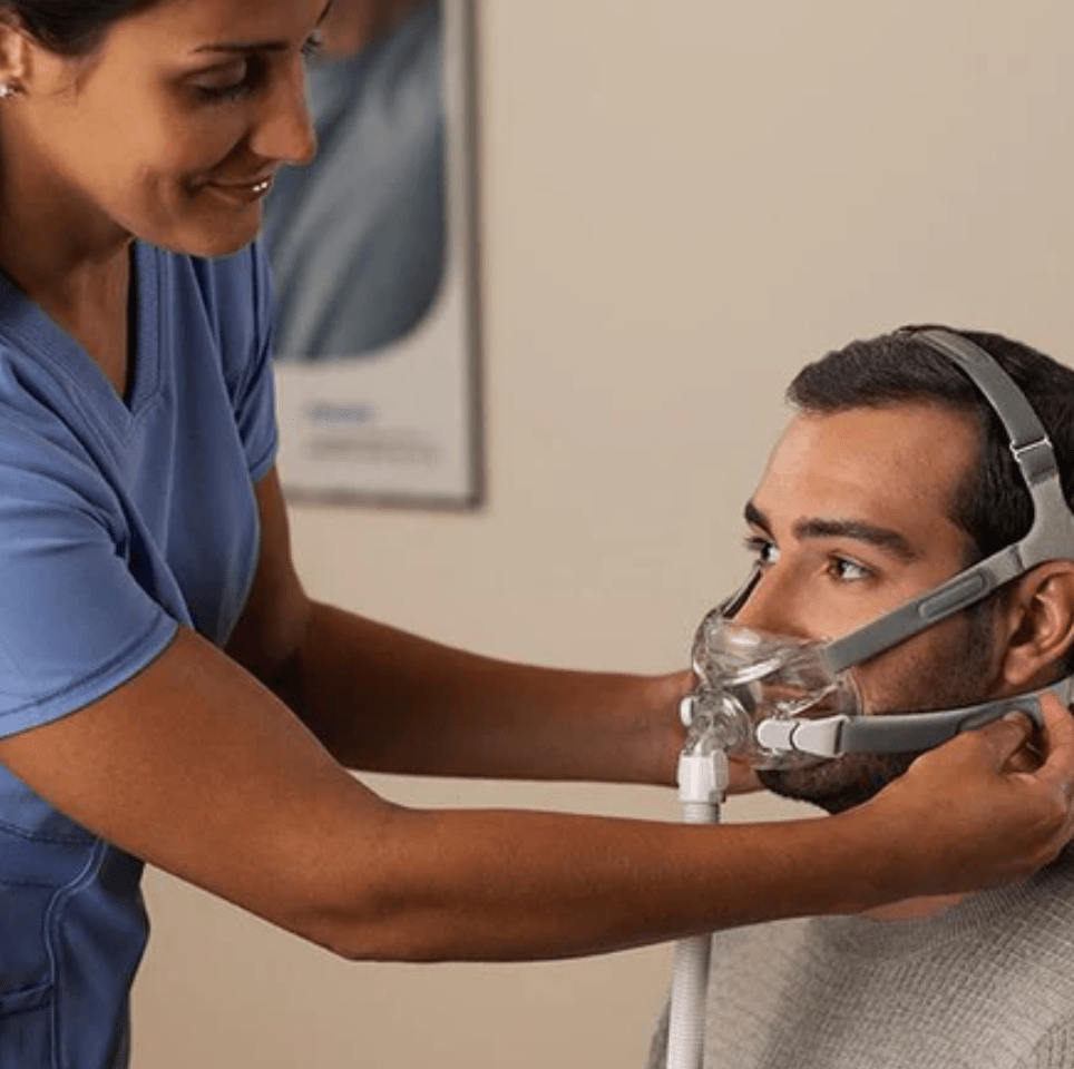 Philips Respironics Amara View Full Face CPAP Mask with Headgear - In Use
