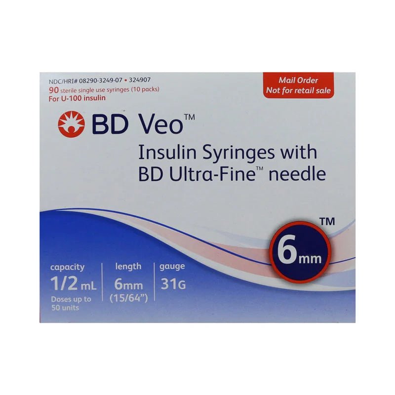 BD™ Ultra-Fine™ 6mm Needle Insulin Syringe 31 G x 6 mm-Front View