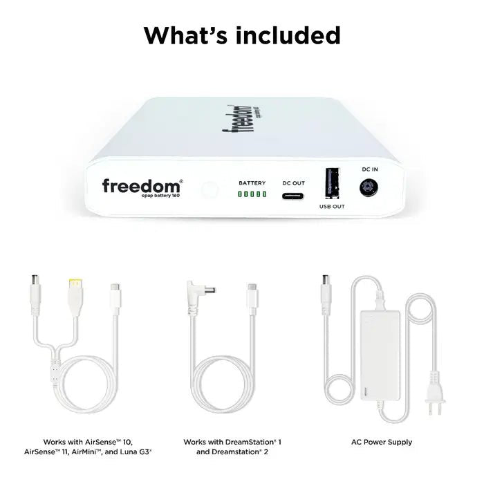 Freedom CPAP Battery 160 Kit - Side View