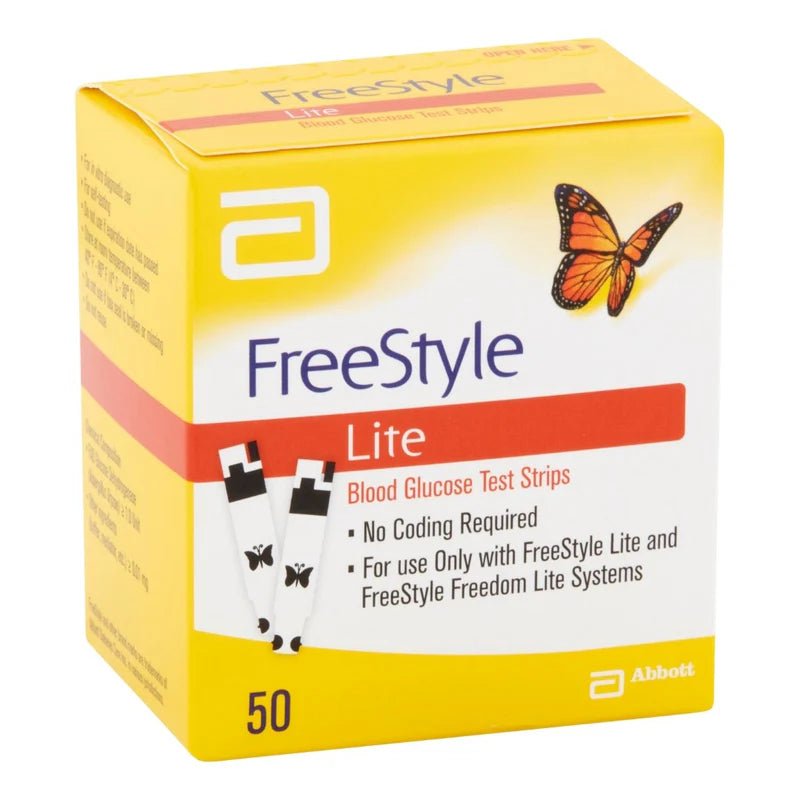 FreeStyle Lite Blood Glucose Test Strips-Packaging Side View
