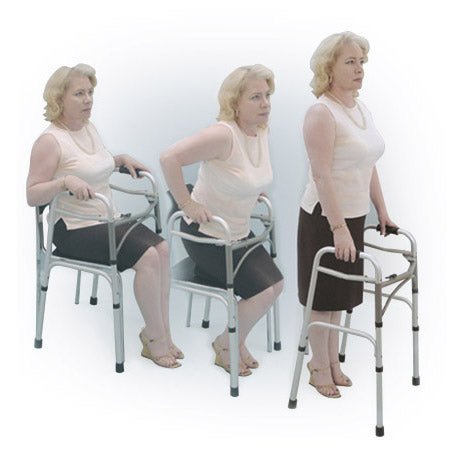 Deluxe Two Button Folding Walker - In Use