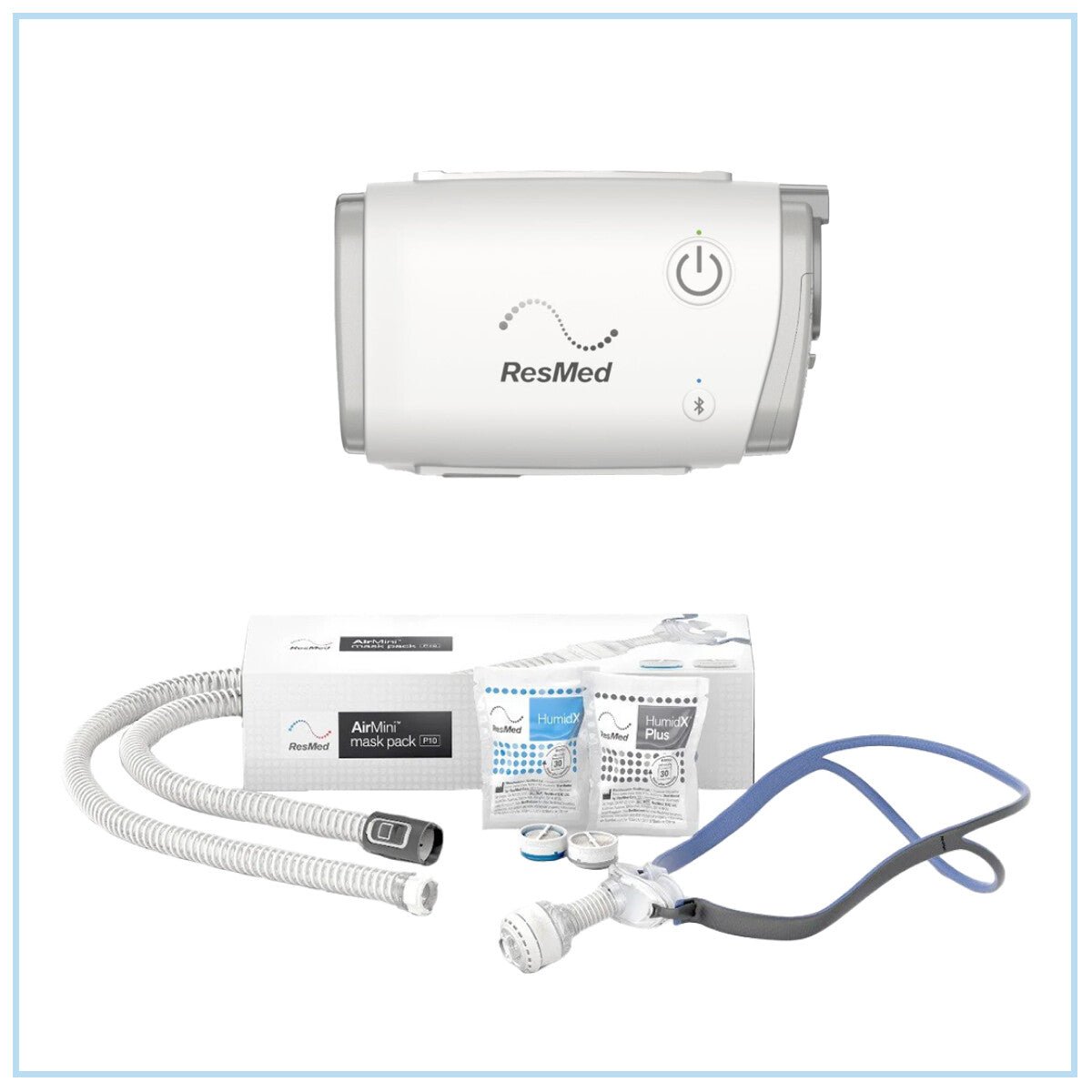 ResMed AirMini™ Travel Auto CPAP Machine + F20 Setup Pack + HumidX
