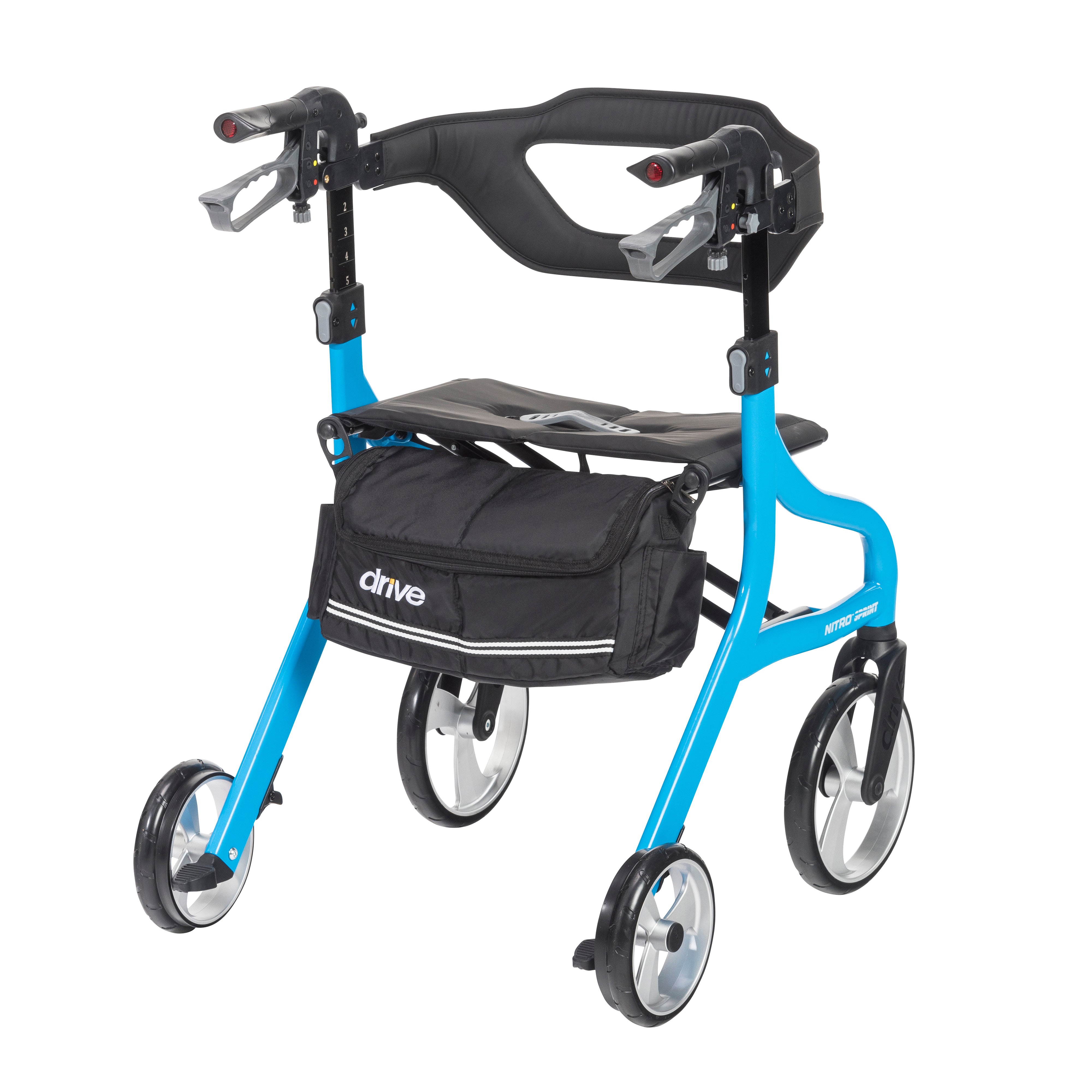 Nitro Sprint Rollator Rolling Walker-Rear Side View Blue