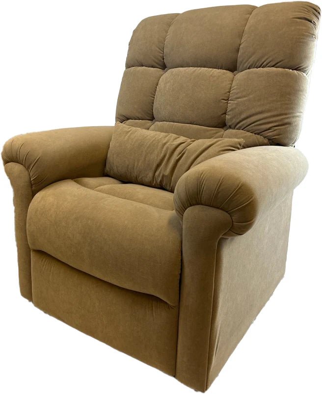 2 Zone Sleep Chair-Microlux Side View Tan
