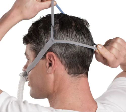 Resmed Airfit P10 Nasal Pillow Mask With Headgear Fit Pack - On Model