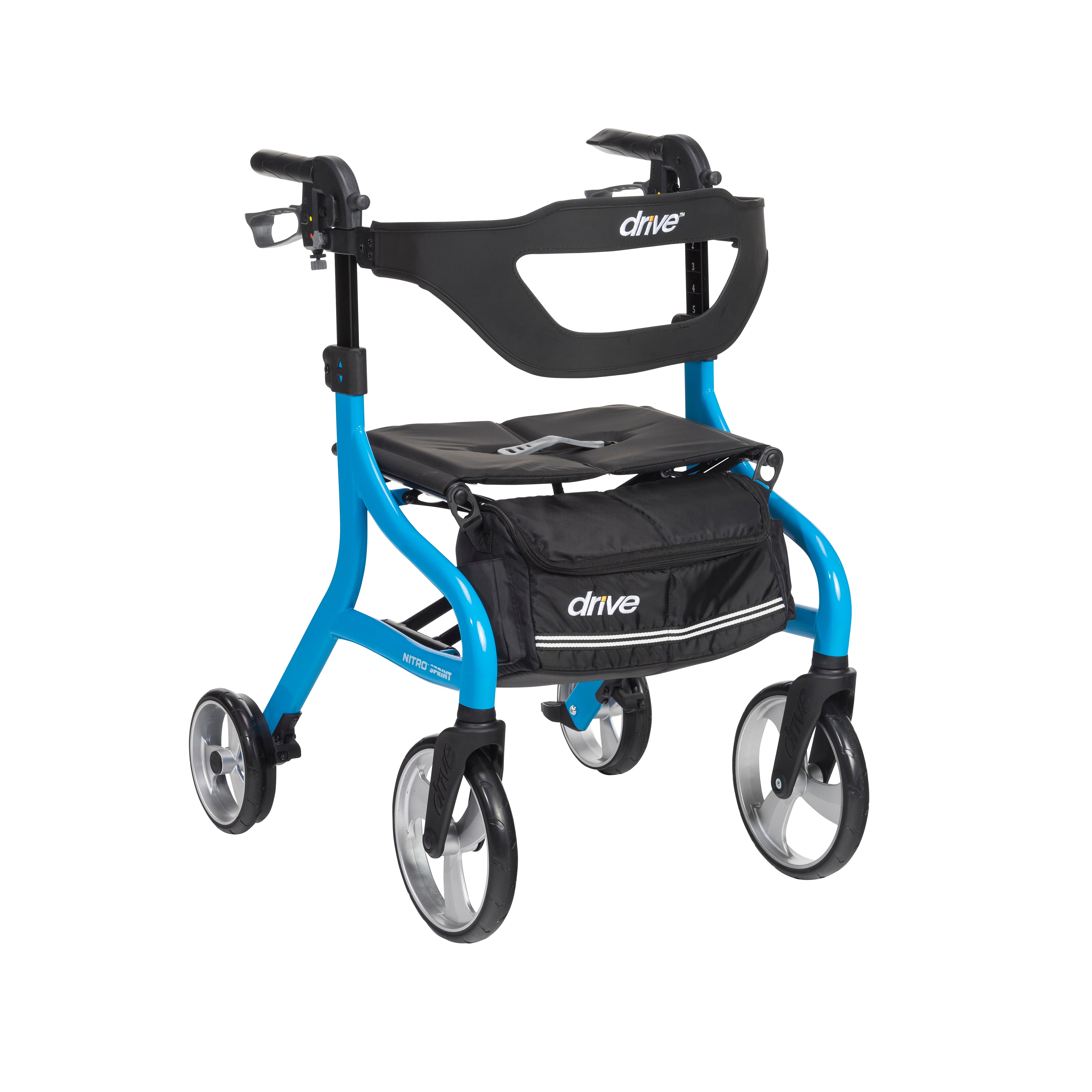 Nitro Sprint Rollator Rolling Walker-Front Side View Blue