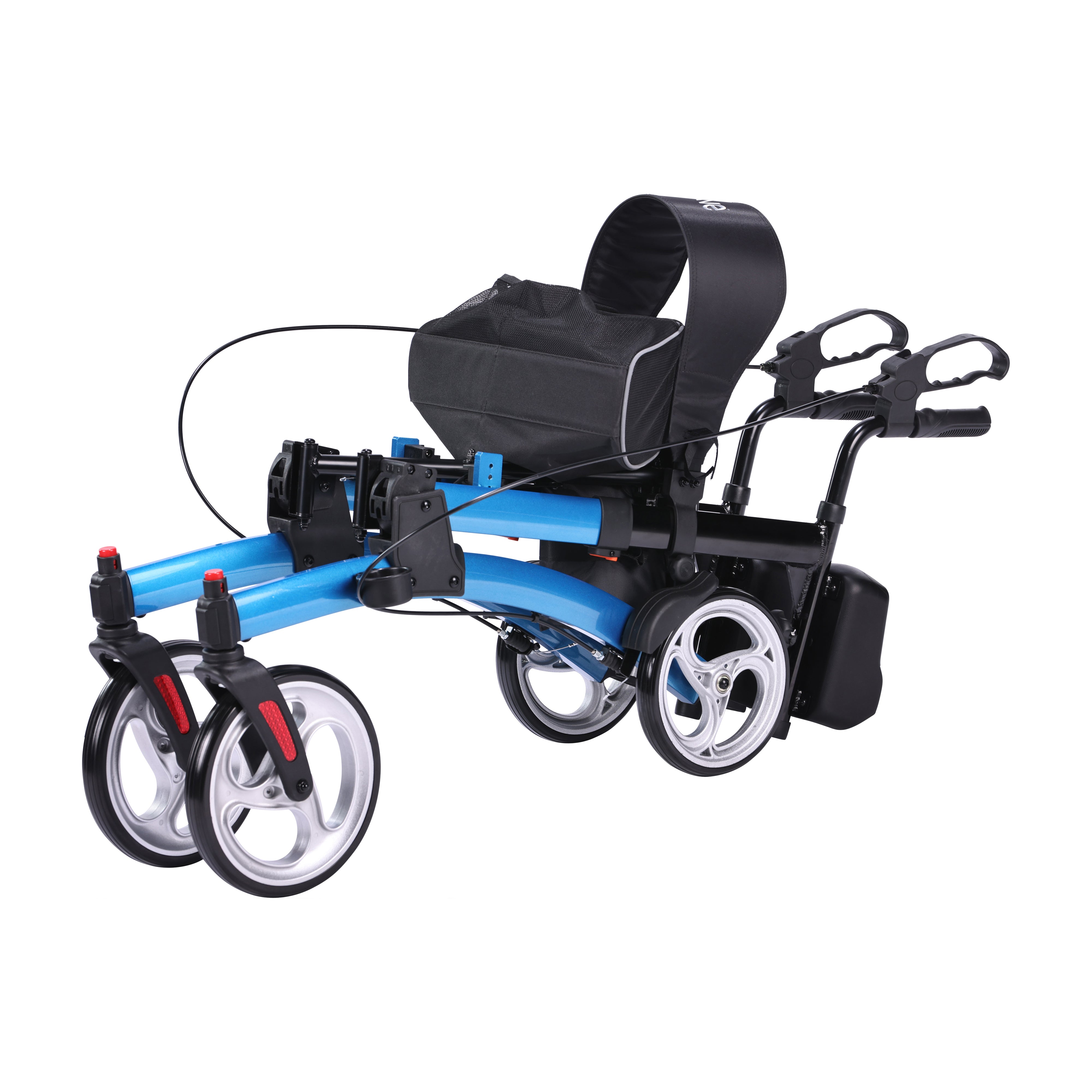 Elevate Upright Walker-Folded Side View Blue