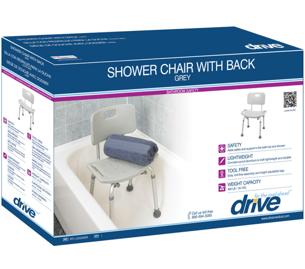 Product Image Bath Chair with Back Deluxe Aluminum