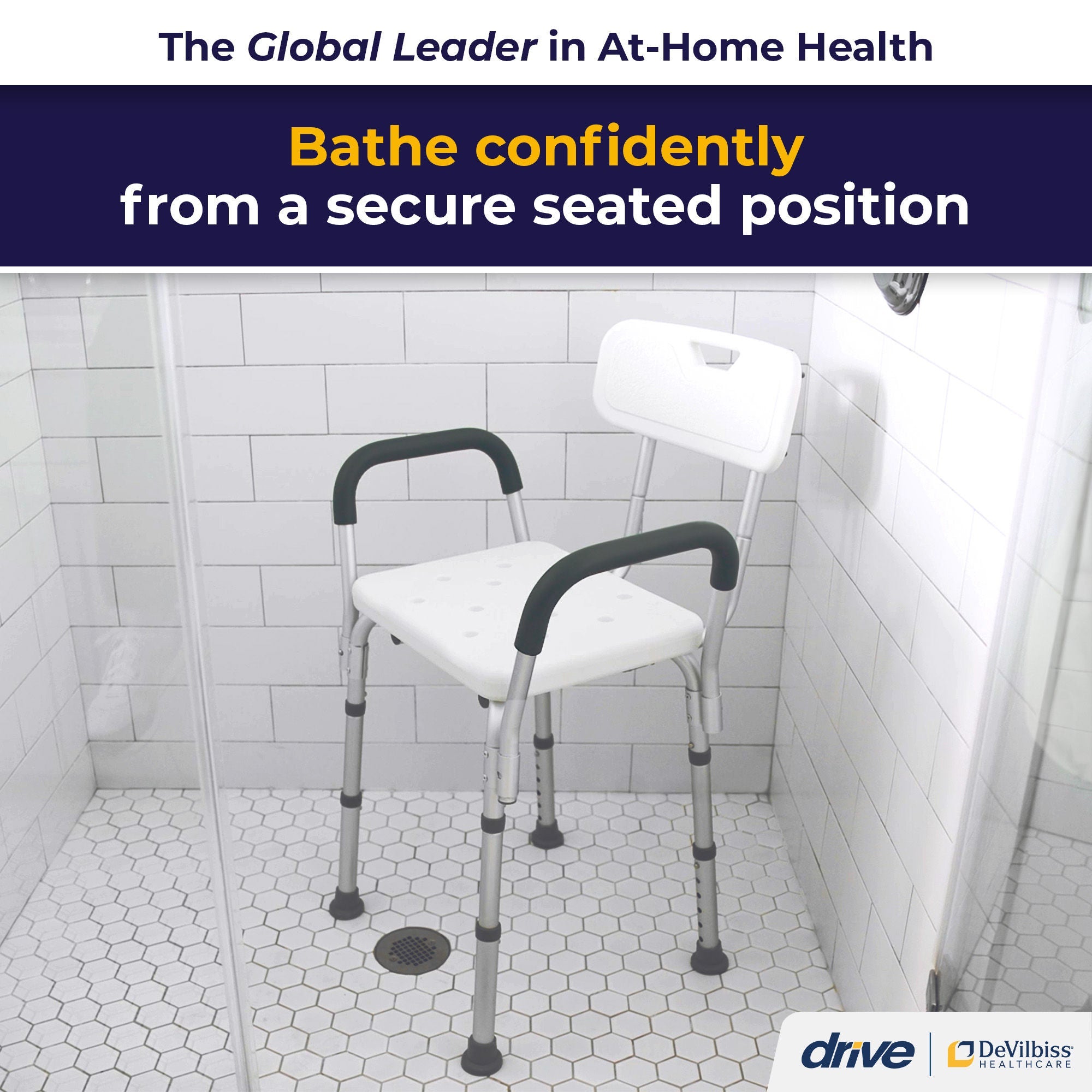 Bathroom Safety Equipment with Supportive Back and Detachable Cushioned Handles