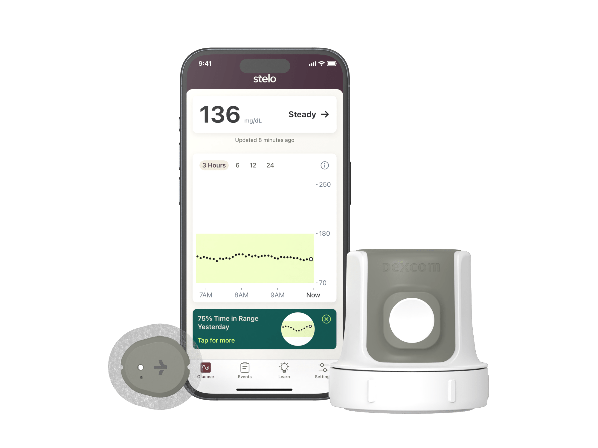 Dexcom Stelo Sensor-App, inserter, and Sensor