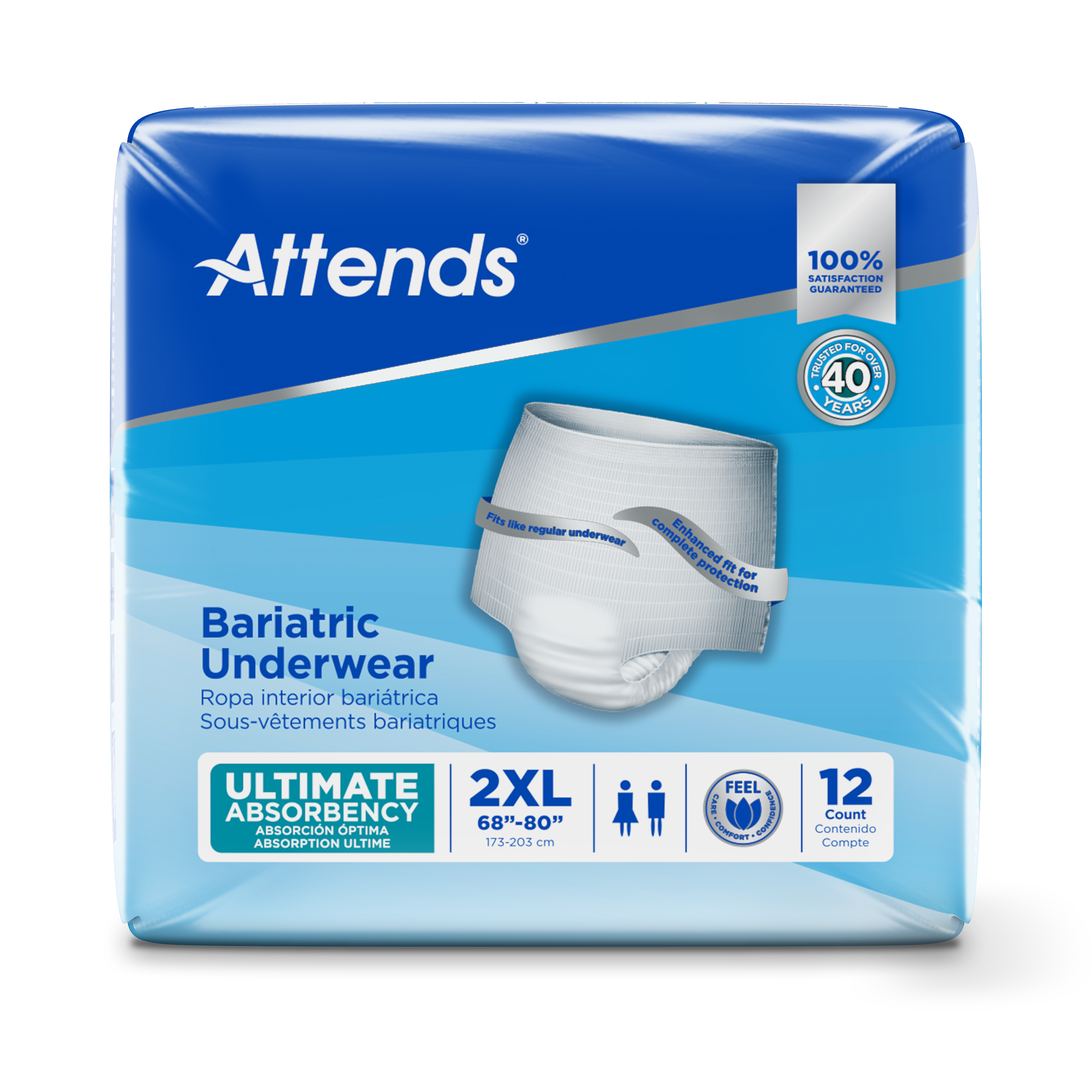 Attends Bariatric Underwear, 2XL, front