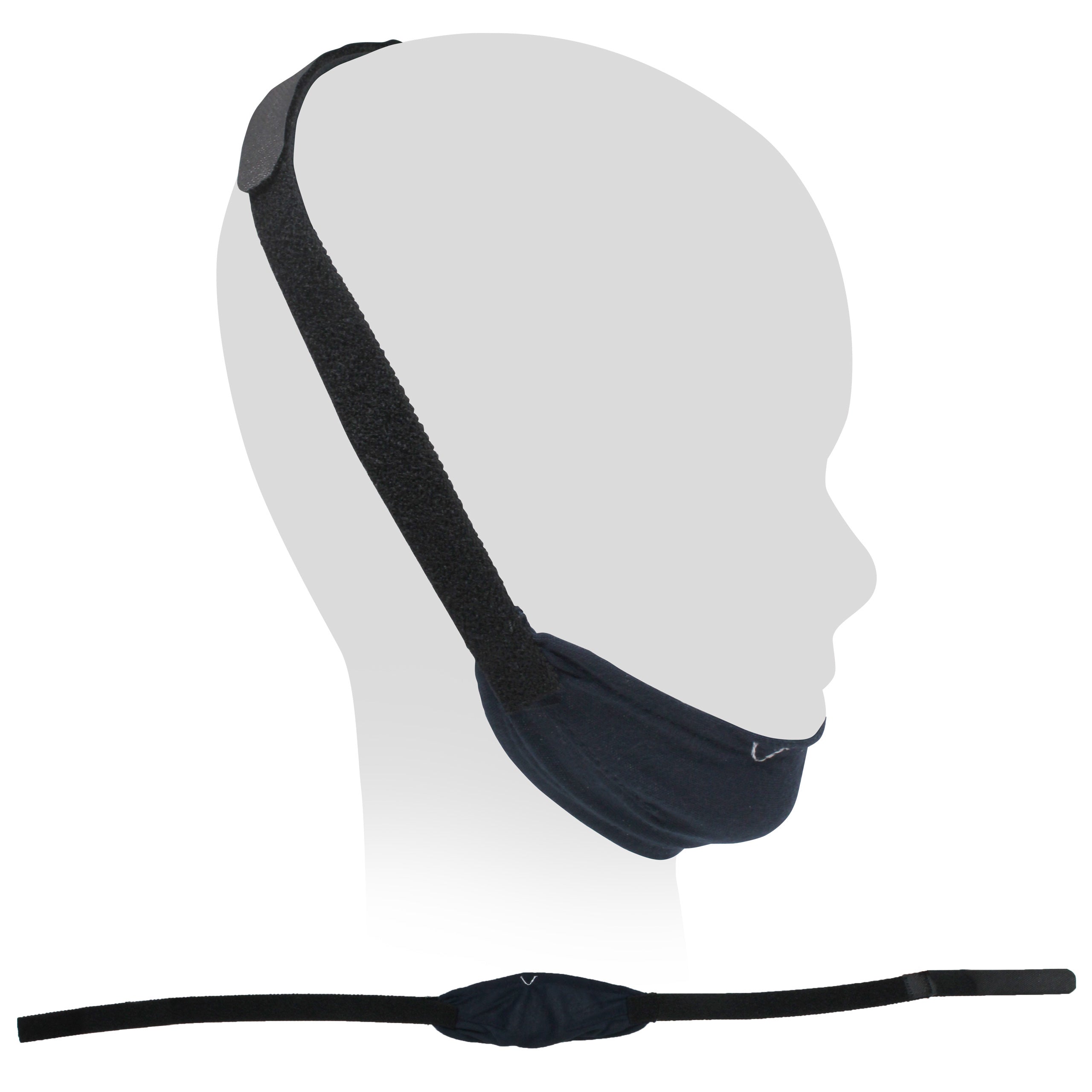 Sunset Black Standard Chin Strap - Side and Front View