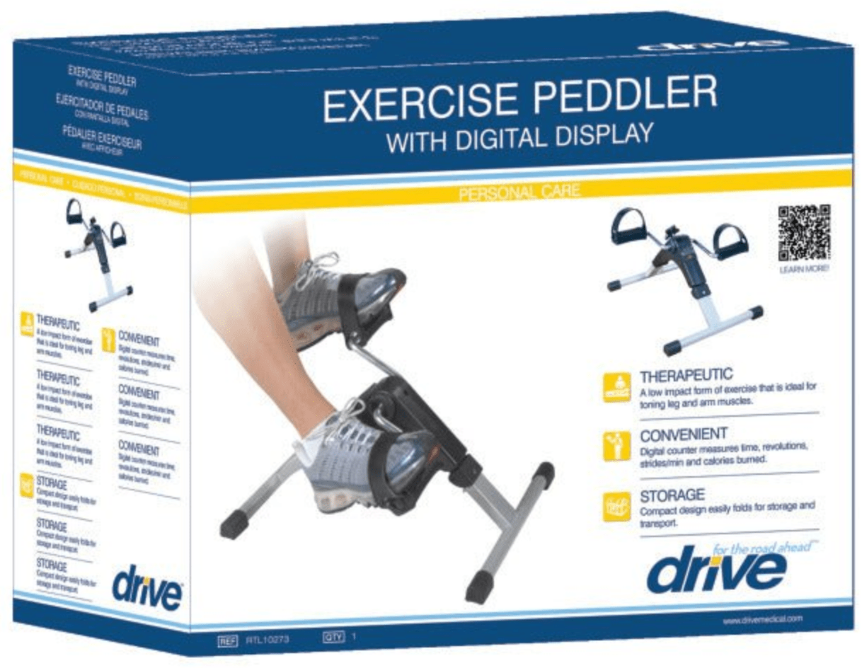 Drive Medical Folding Exercise Peddler with Electronic Display - In Box