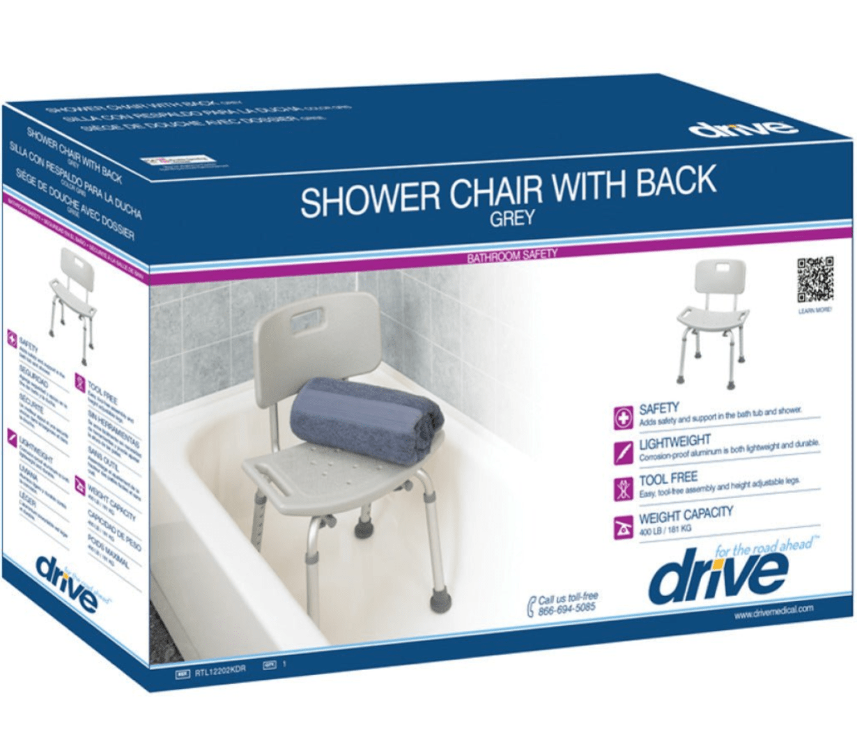 Drive Medical Bathroom Safety Shower Tub Bench Chair - Chair in the box