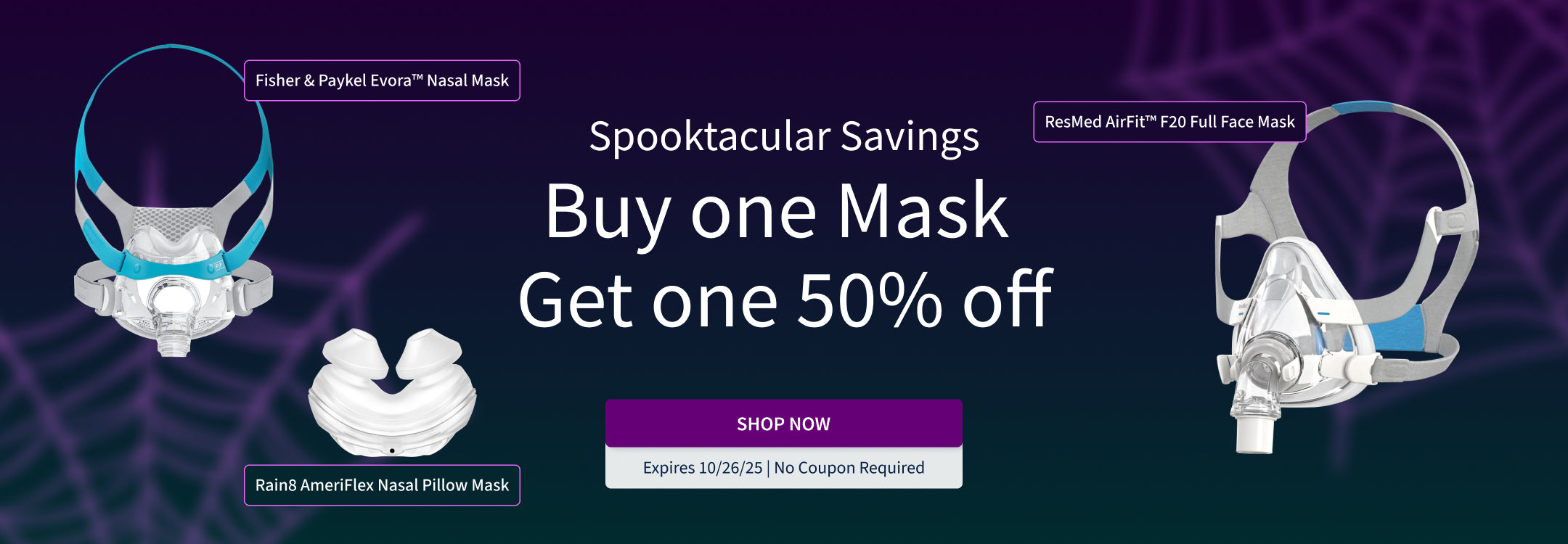 Spooktacular Savings: Buy one Mask, Get one 50% off