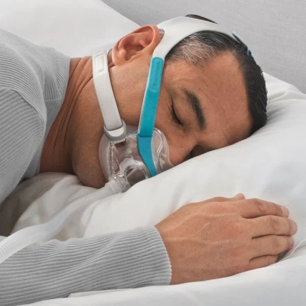 Fisher & Paykel Evora Full Face CPAP Mask with Headgear - In Use