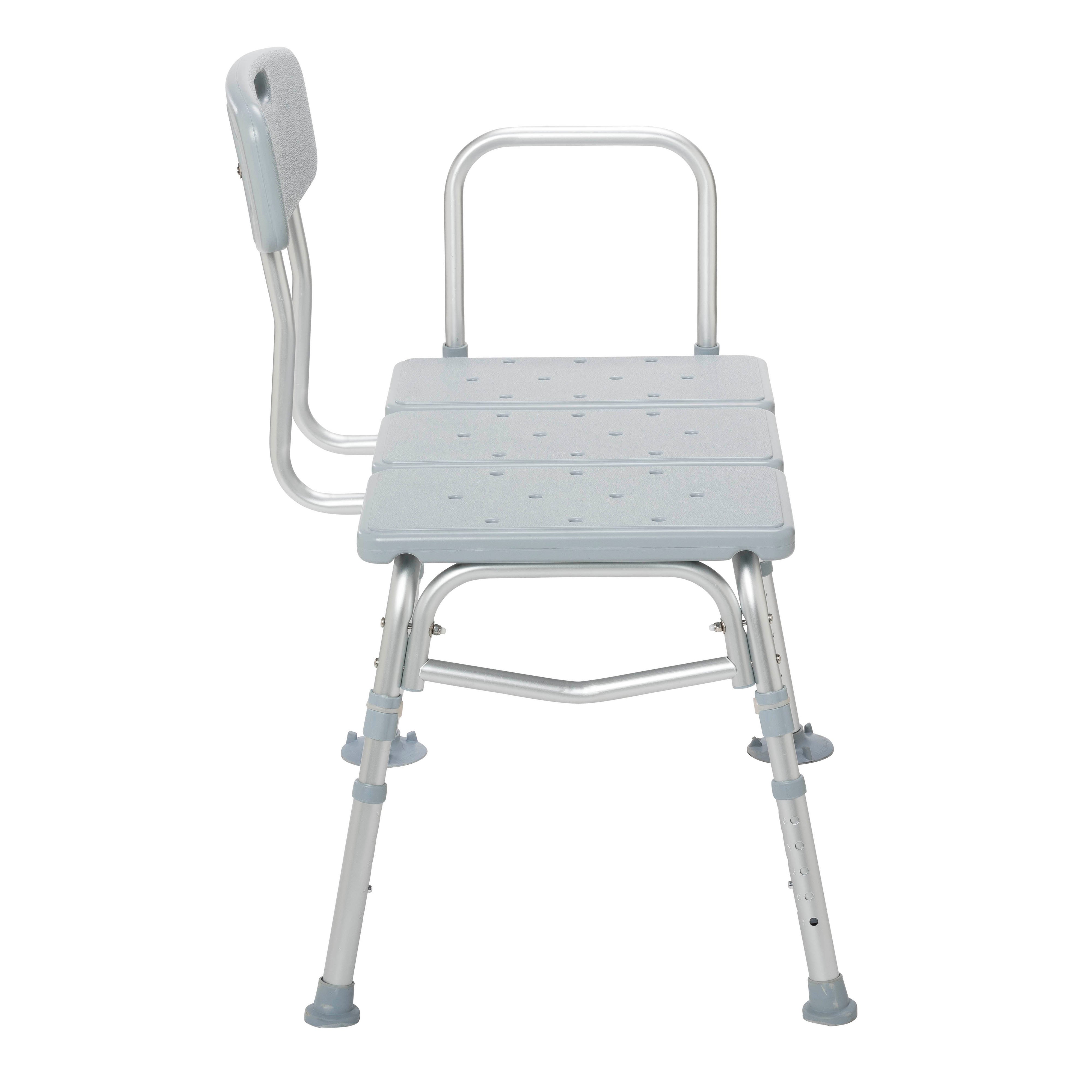 Transfer Bench with Adjustable Backrest Left Handed Handle-Side View
