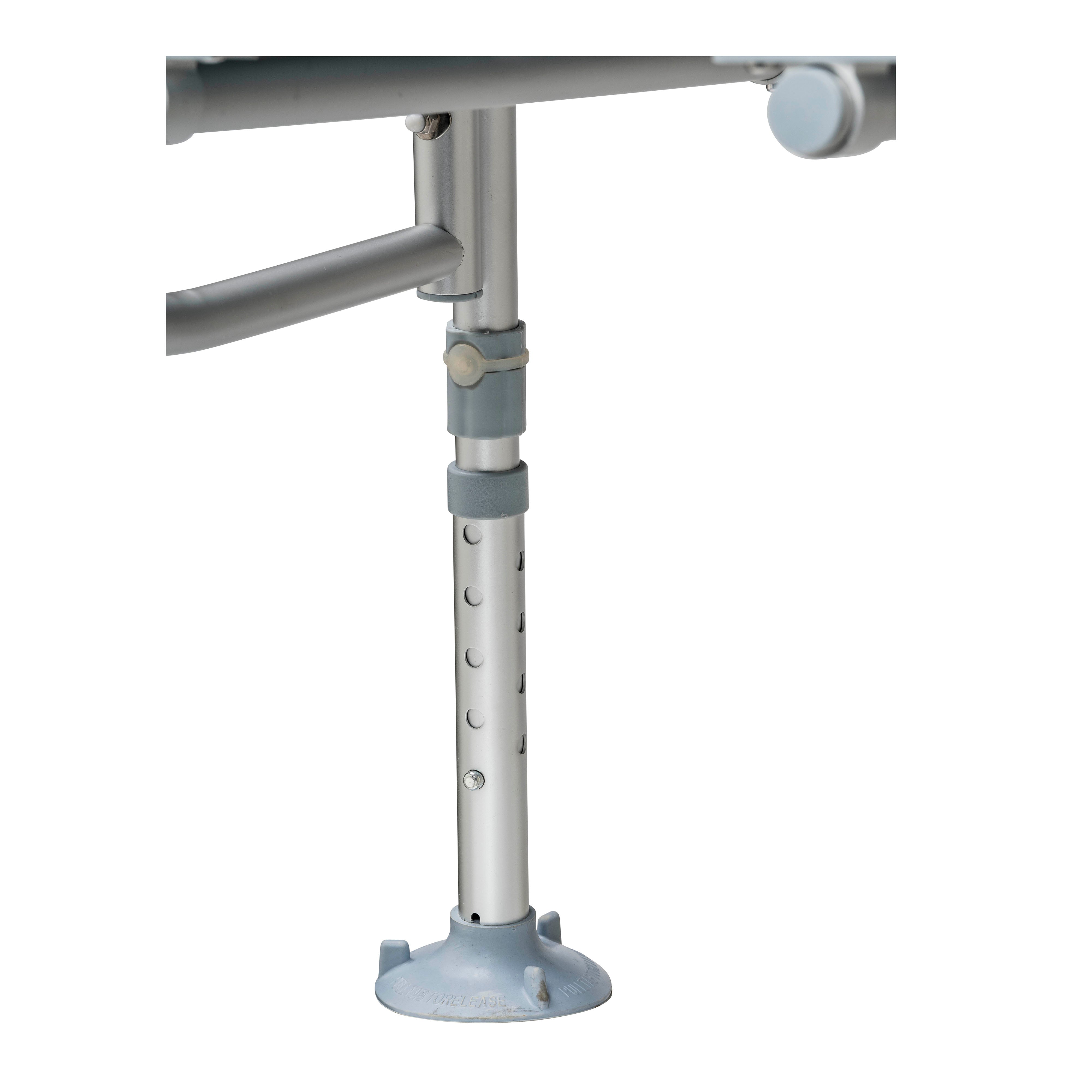 Transfer Bench with Adjustable Backrest-Side View of Adjustable Legs