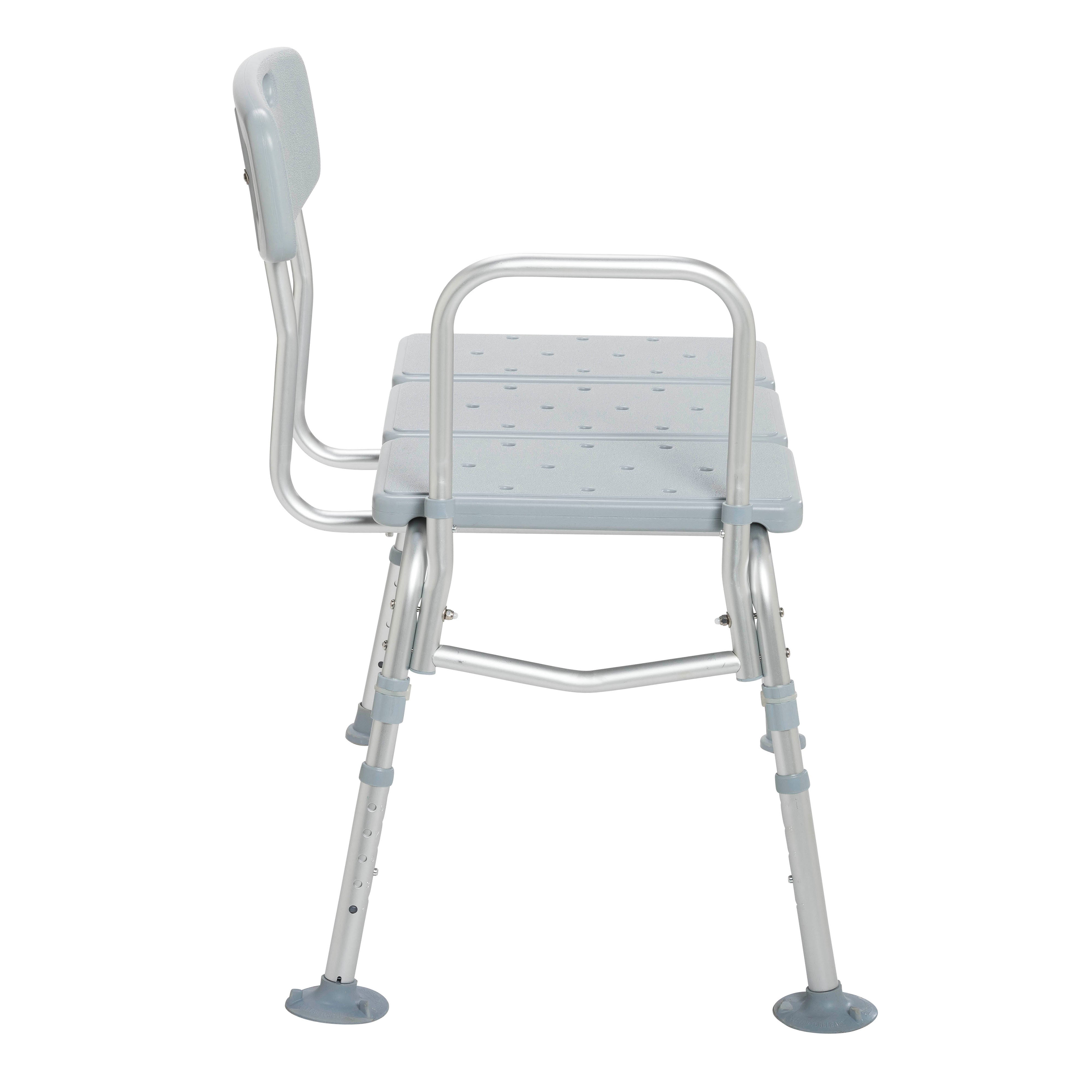 Transfer Bench with Adjustable Backrest Right Handed Handle-Side View