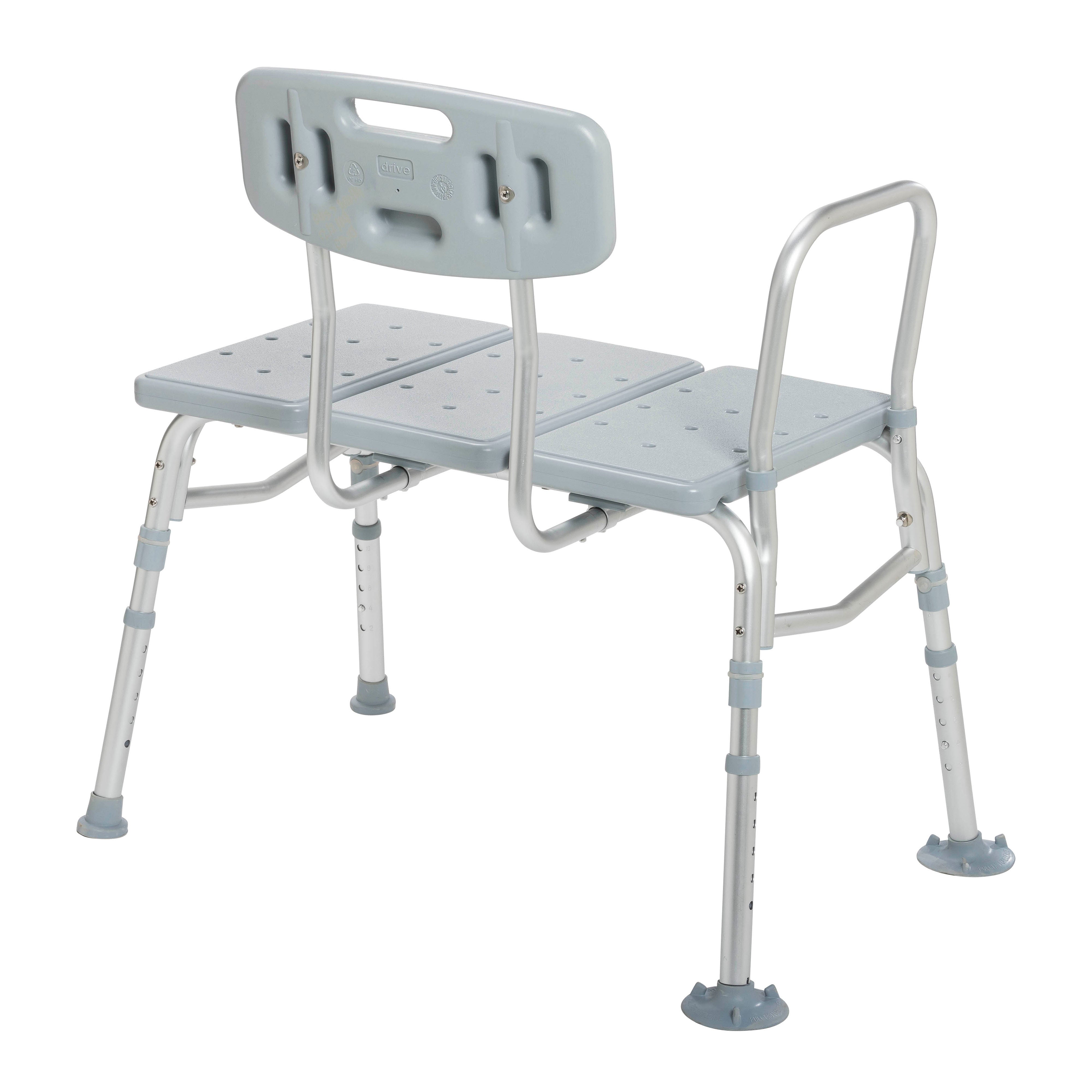 Transfer Bench with Adjustable Backrest-Rear View
