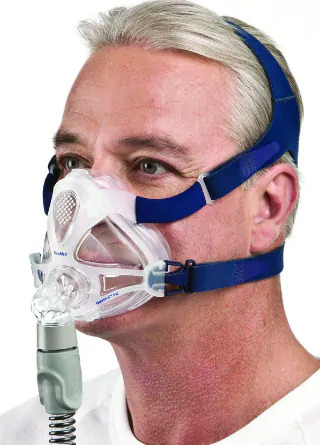 Product Image Man wearing ResMed Quattro FX Full Face CPAP Mask with Headgear