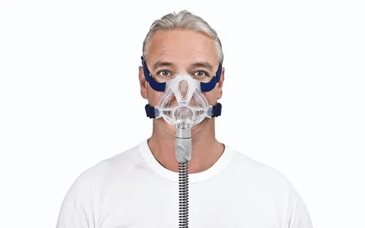 Product Image Man wearing ResMed Quattro FX Full Face CPAP Mask with Headgear facing forward