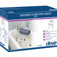 Bath Chair with Back Deluxe Aluminum 