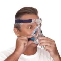 Mirage Quattro Full Face CPAP Mask with Headgear on Man thumbnail